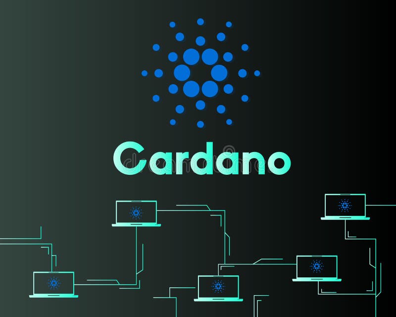 Предпосылка стиля сети cardano Blockchain иллюстрация вектора