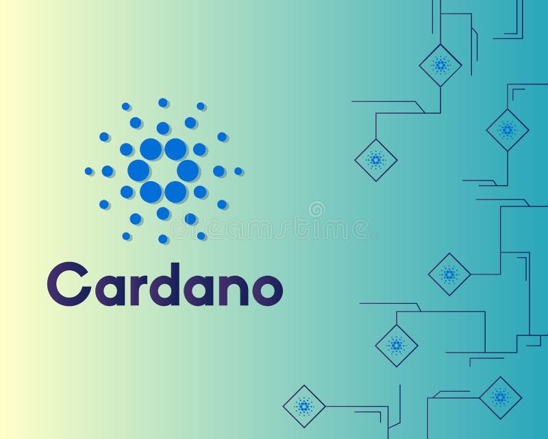 Предпосылка стиля цепи blockchain cardano Blockchain иллюстрация вектора
