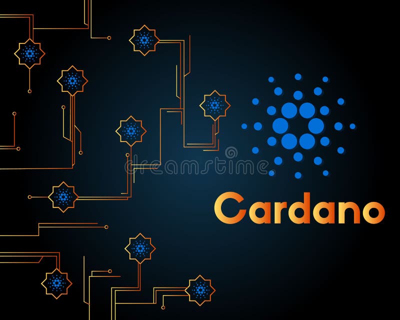 Предпосылка стиля цепи blockchain cardano Blockchain иллюстрация штока
