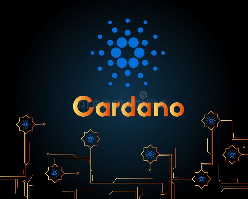 Предпосылка стиля цепи blockchain cardano Blockchain иллюстрация вектора