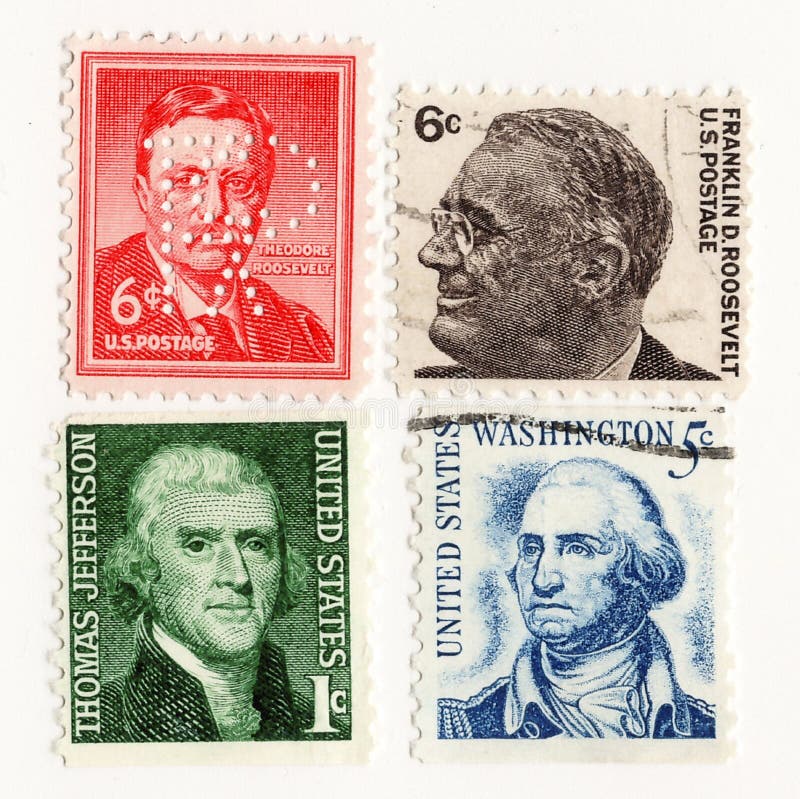 Президенты 1950 штемпеля почтового сбора США стоковое фото rf Президенты 1950 штемпеля почтового сбора США стоковое фото rf
