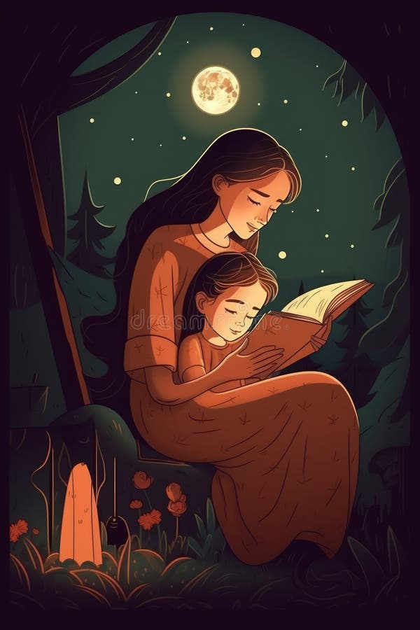 прекрасный снимок мамы, преподающей сына книгами иллюстрация штока