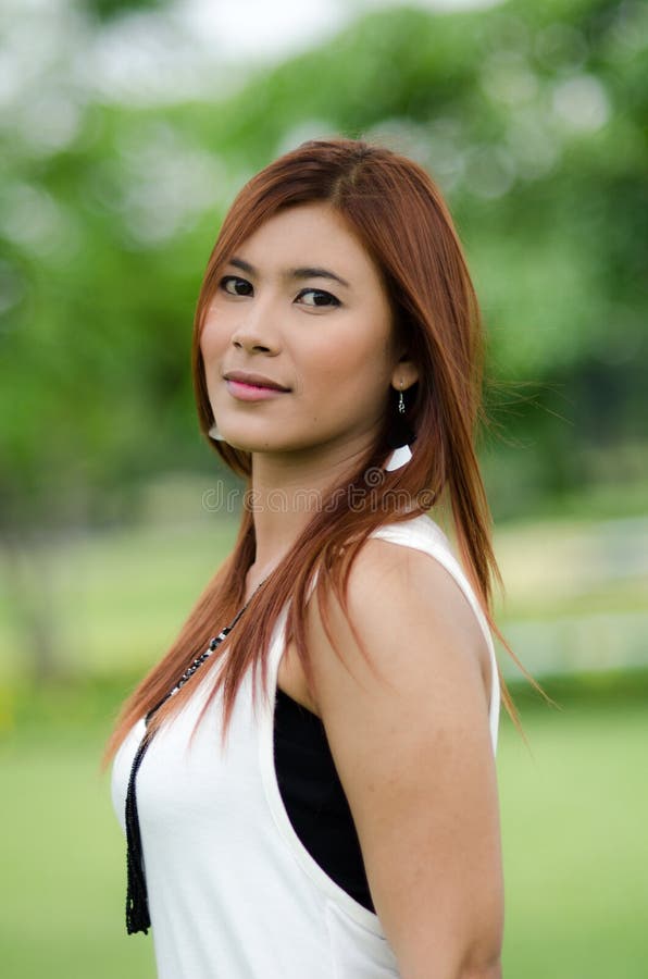 Otngagged young asian redhead