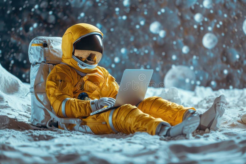 приключения и исследования, как человек в скафандре стоковые фотографии rf