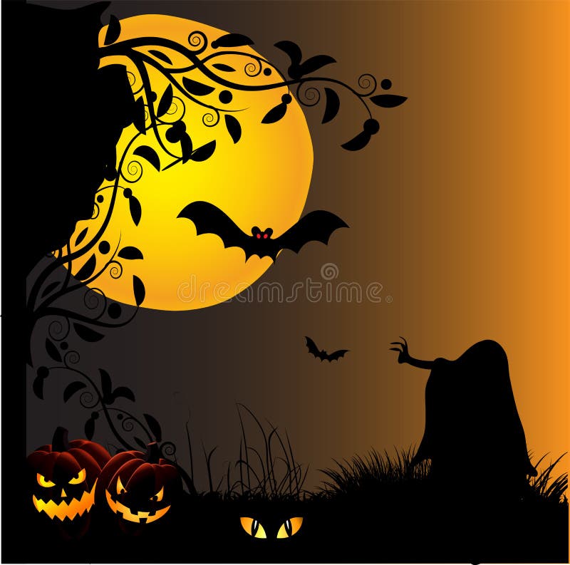 примечания лунного света halloween летучей мыши предпосылки иллюстрация штока
