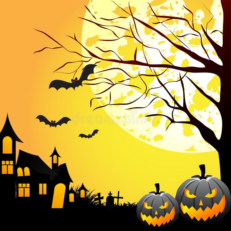 примечания лунного света halloween летучей мыши предпосылки иллюстрация вектора