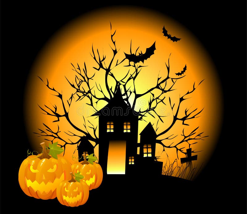 примечания лунного света halloween летучей мыши предпосылки иллюстрация вектора