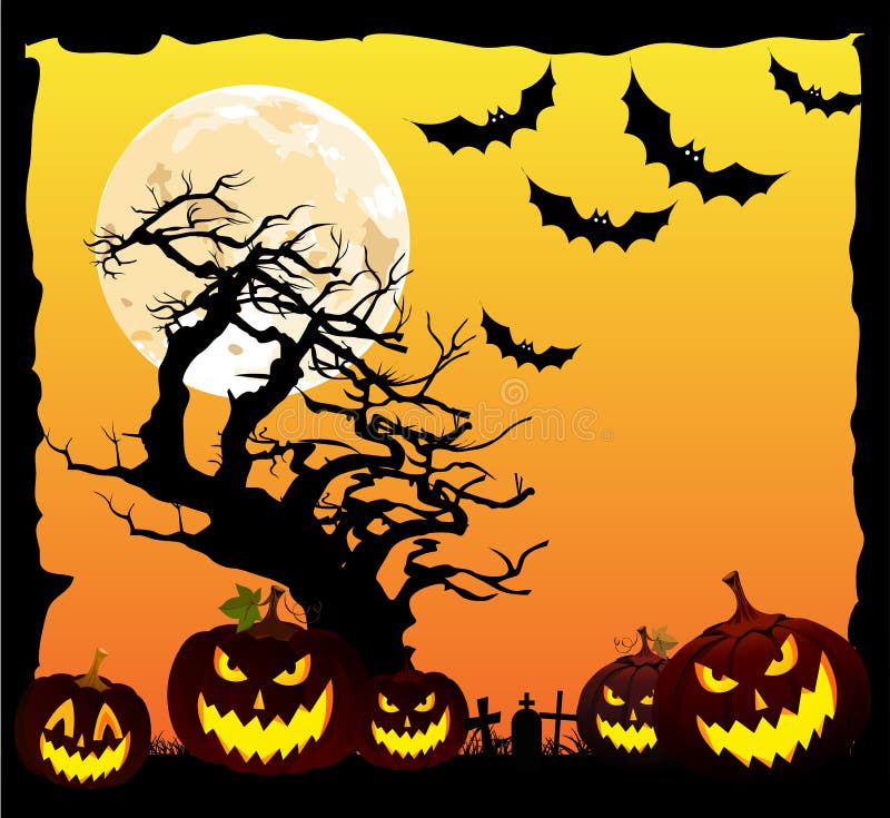 примечания лунного света halloween летучей мыши предпосылки иллюстрация вектора