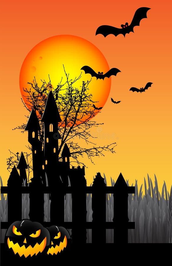 примечания лунного света halloween летучей мыши предпосылки иллюстрация вектора