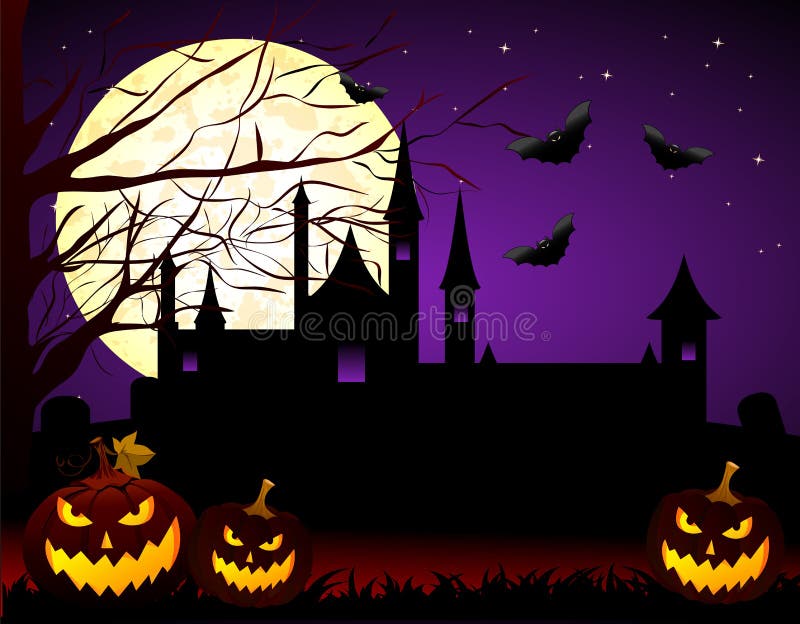 примечания лунного света halloween летучей мыши предпосылки иллюстрация штока