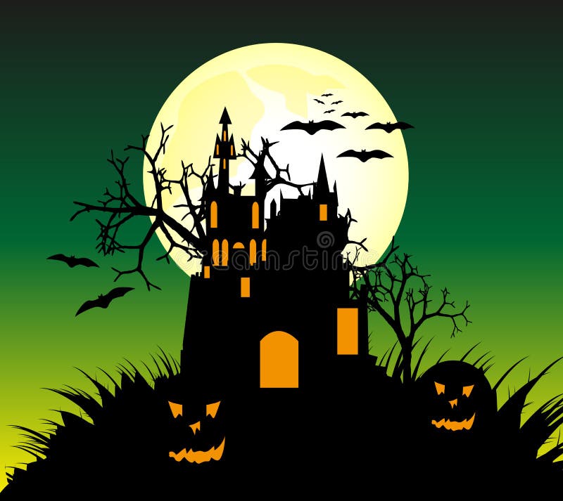 примечания лунного света halloween летучей мыши предпосылки иллюстрация вектора