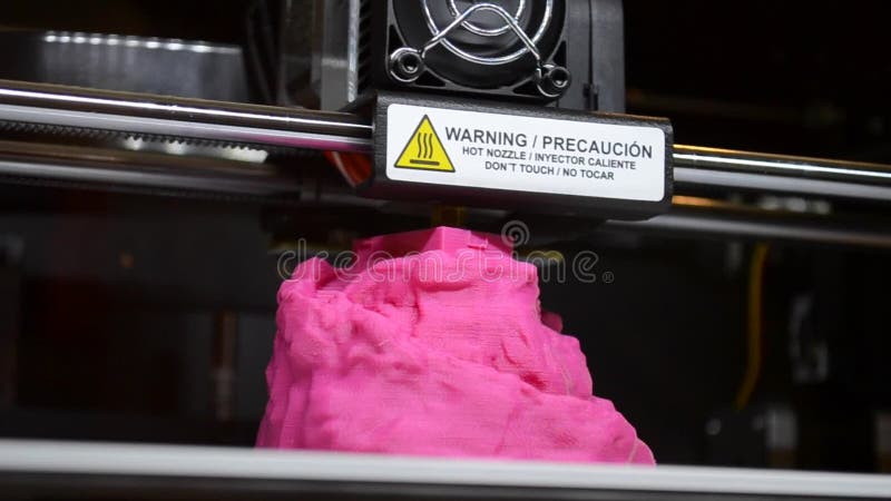 Принтер объекта печати 3D, конец, нижний взгляд плана сток-видео
