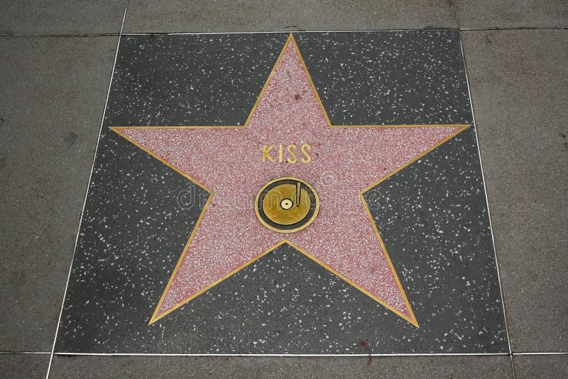 The Kiss Hollywood Walk of Fame star on the Hollywood Boulevard in Los Angeles, California. The Kiss Hollywood Walk of Fame star on the Hollywood Boulevard in Los Angeles, California