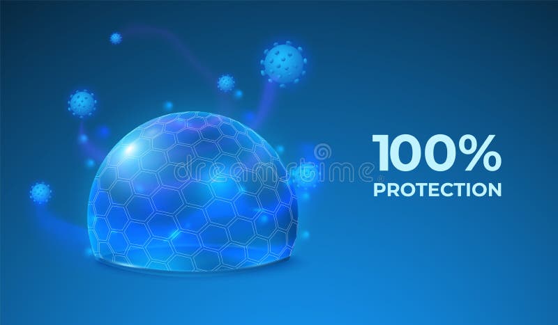 Прозрачный экран. Аннотация защищает области безопасности сферы глобальное. Недавняя противовирусная защитной силой пузыря 3d бесплатная иллюстрация