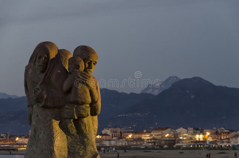 Work of art that remembers migrants fallen into the sea. Work of art that remembers migrants fallen into the sea