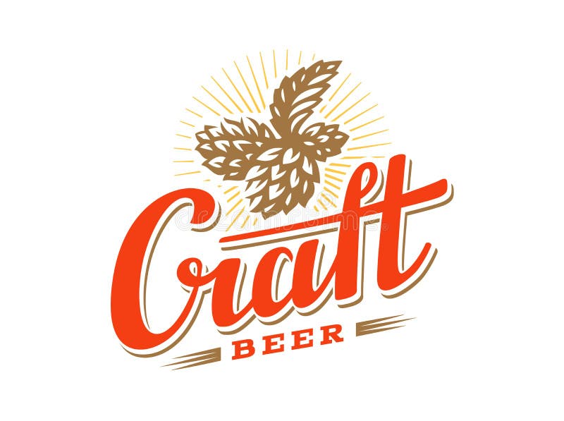 Craft beer logo- vector illustration hop, emblem design on white background. Craft beer logo- vector illustration hop, emblem design on white background