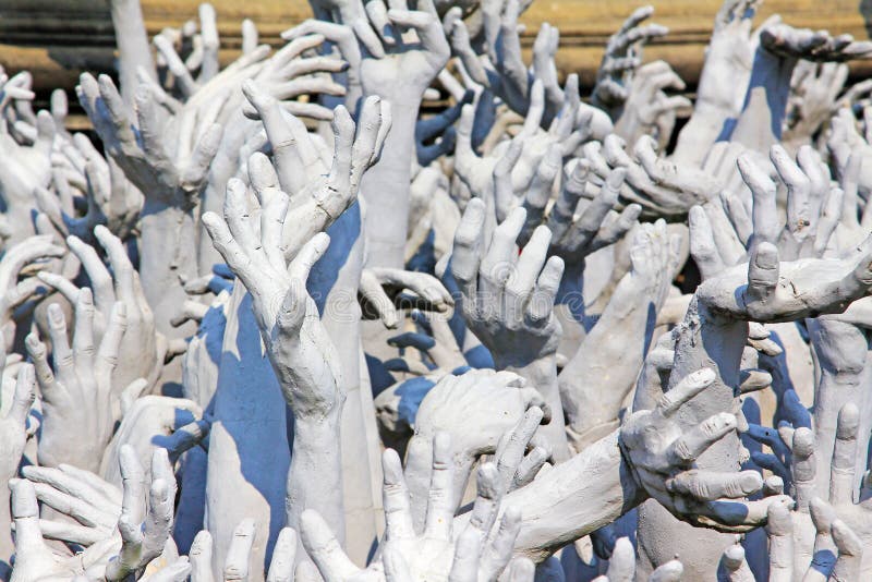 Произведение искусства в виске Wat Rong Khun белом, Chiang Rai, Таиланде стоковые изображения Произведение искусства в виске Wat Rong Khun белом, Chiang Rai, Таиланде стоковые изображения