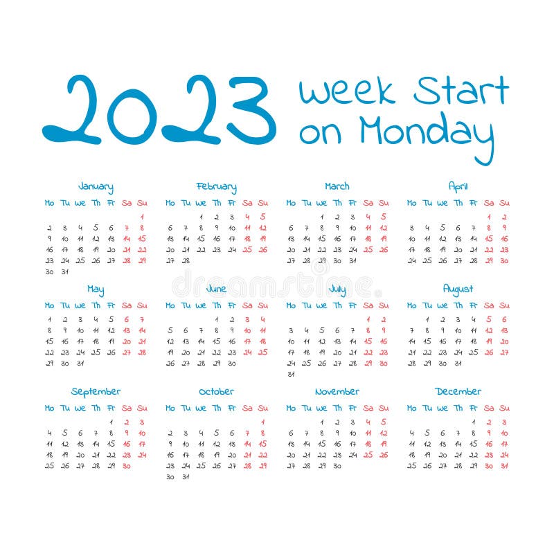 Календарь 2023 год изолированный на белом векторе предпосылки