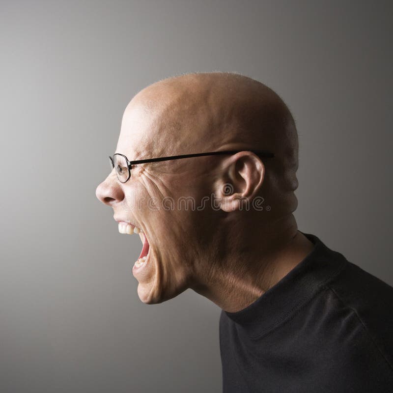 профиль человека screaming стоковая фотография профиль человека screaming стоковая фотография