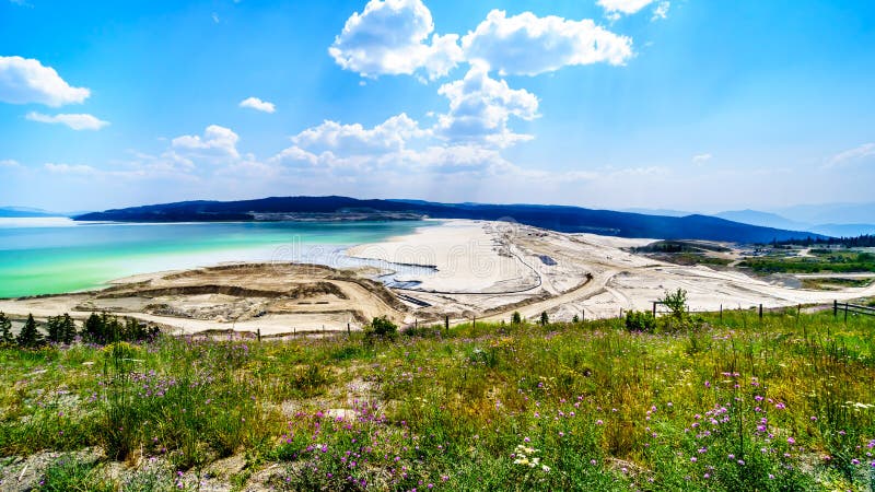 A large Tailings Pond along the Highland Valley Road between Ashcroft and Logan Lake from the Highland Copper Mine in British Columbia, Canada. A large Tailings Pond along the Highland Valley Road between Ashcroft and Logan Lake from the Highland Copper Mine in British Columbia, Canada