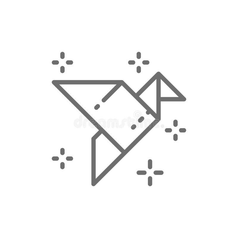 Птица Origami, бумажное применение, линия значок крана иллюстрация вектора Птица Origami, бумажное применение, линия значок крана иллюстрация вектора