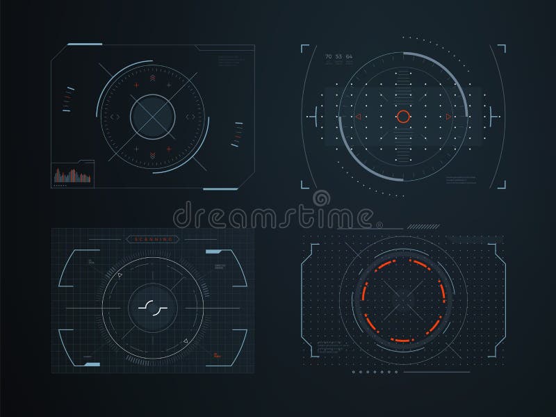 Пульты управления футуристического hud виртуальные Дизайн вектора экрана касания Hologram высокотехнологичный бесплатная иллюстрация Пульты управления футуристического hud виртуальные Дизайн вектора экрана касания Hologram высокотехнологичный бесплатная иллюстрация