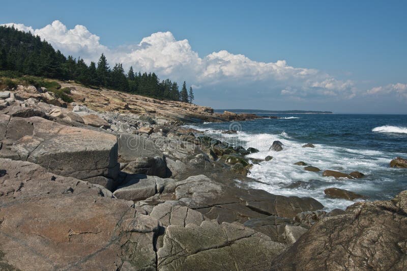 Schoodic Point seascape on a sunny summer day in Maine. Schoodic Point seascape on a sunny summer day in Maine