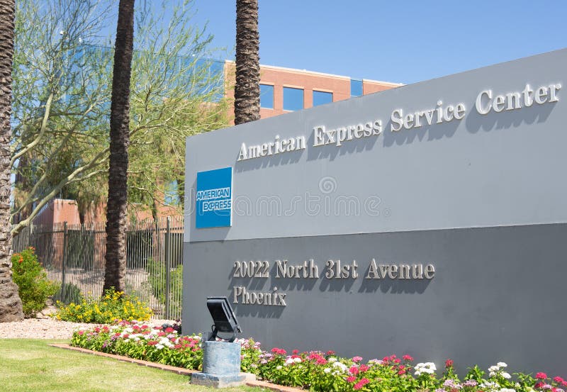 Phoenix,Az/USA - 6.5.19: American Express Service Center location transferring 3,000 workers to a new campus 56th Street and Mayo Boulevard. Phoenix,Az/USA - 6.5.19: American Express Service Center location transferring 3,000 workers to a new campus 56th Street and Mayo Boulevard.