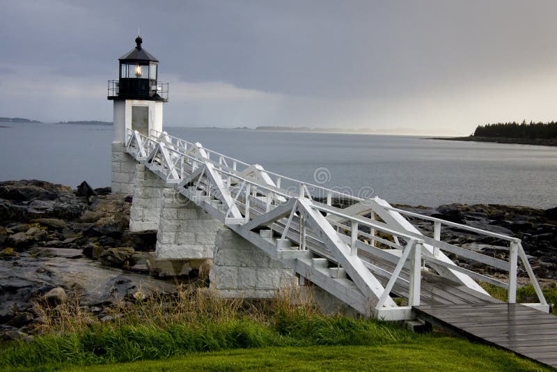 Storm approaching historic Marshall Point Lighthouse, Maine, USA. Storm approaching historic Marshall Point Lighthouse, Maine, USA