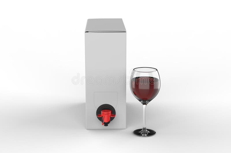 Blank Paper  Hard Box Wine Dispenser with a Tap For Branding. 3d illustration. Blank Paper  Hard Box Wine Dispenser with a Tap For Branding. 3d illustration.