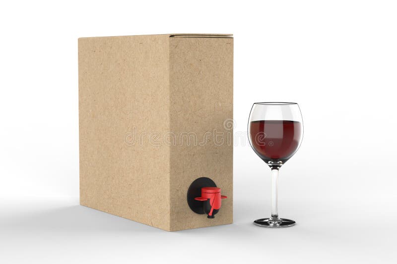 Blank Paper  Hard Box Wine Dispenser with a Tap For Branding. 3d illustration. Blank Paper  Hard Box Wine Dispenser with a Tap For Branding. 3d illustration.