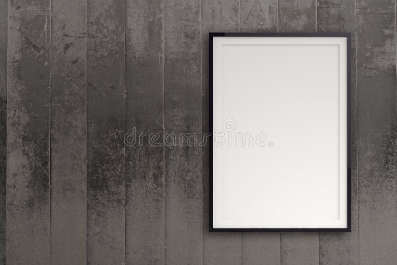 Empty modern style frame on composition wall as concept. Empty modern style frame on composition wall as concept