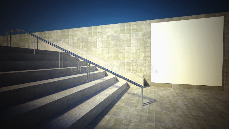 пустая улица 3d рекламируя афишу, стену иллюстрация вектора