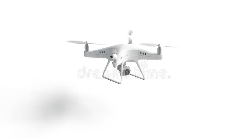 Пустой белый модель-макет летания quadrocopter, закрепленный петлей изолированный переключатель