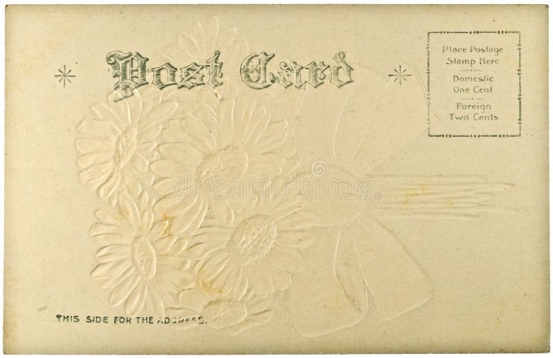 Blank vintage postcard from early-to-mid-1900s with copyspace. Blank vintage postcard from early-to-mid-1900s with copyspace