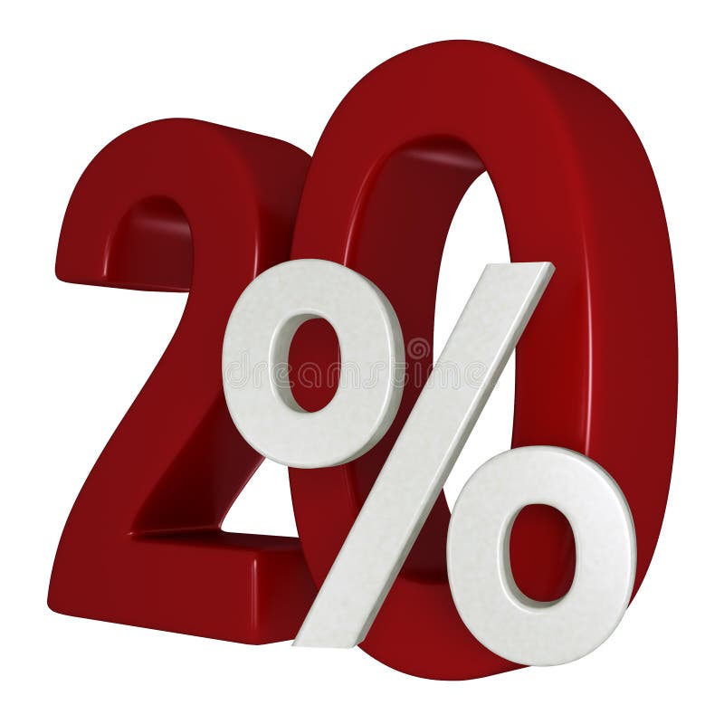 20 percent off sale sign 3d image. 20 percent off sale sign 3d image