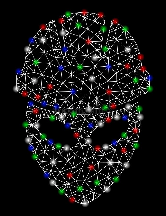 Работник чужеземца яркой сетки 2D с засветками экрана бесплатная иллюстрация