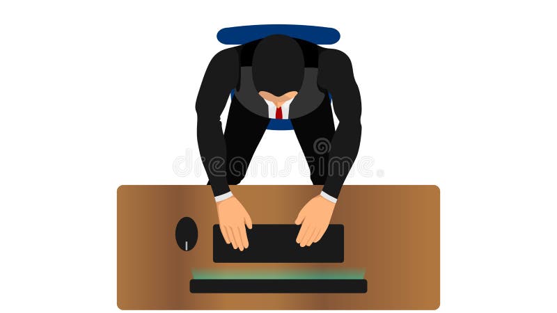 Работники офиса печатающ или пишущ с компьютером иллюстрация штока Работники офиса печатающ или пишущ с компьютером иллюстрация штока