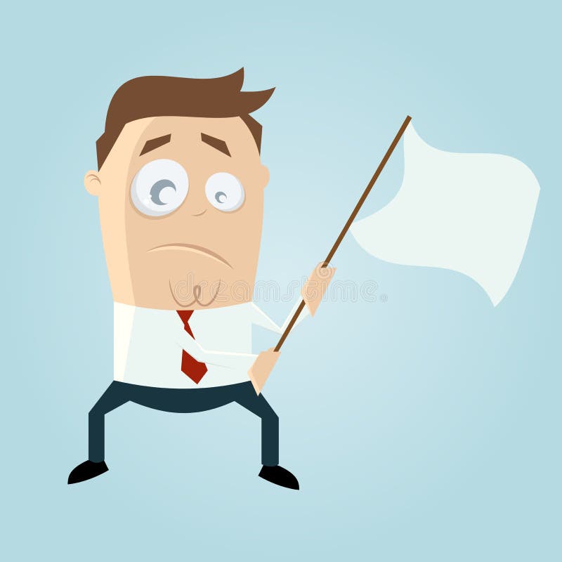 Корпоративная ванта развевает флаг парламентера Surrender Иллюстрация ...