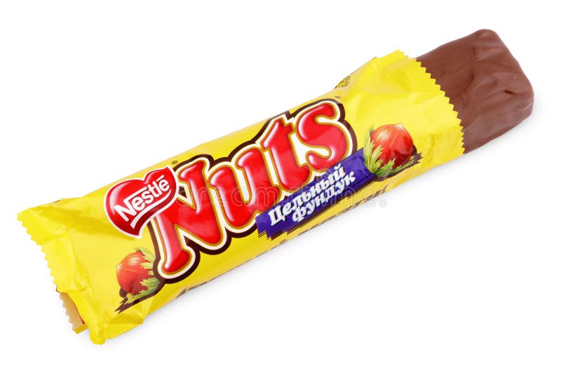 Развернутый чокнутый шоколадный батончик конфеты Редакционное ...