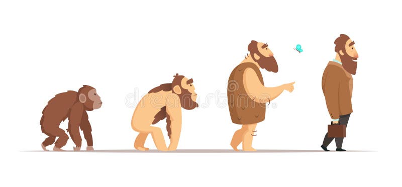 Развитие биологии sapiens гомо Характеры вектора в стиле шаржа иллюстрация штока Развитие биологии sapiens гомо Характеры вектора в стиле шаржа иллюстрация штока