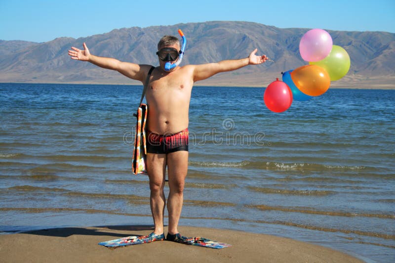 раздувает salutation маски человека флипперов стоковая фотография раздувает salutation маски человека флипперов стоковая фотография