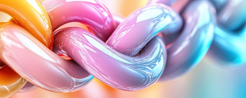Разноцветные цепочки, переплетающиеся с легкой абстрактной средой студии искусства стоковая фотография rf