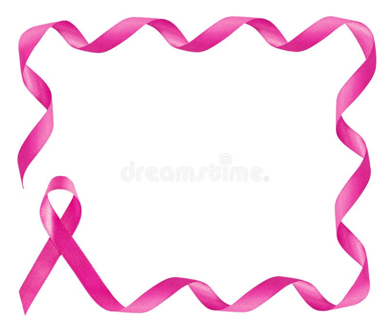 Breast Cancer Awareness Pink Ribbon frame with copy space. Breast Cancer Awareness Pink Ribbon frame with copy space