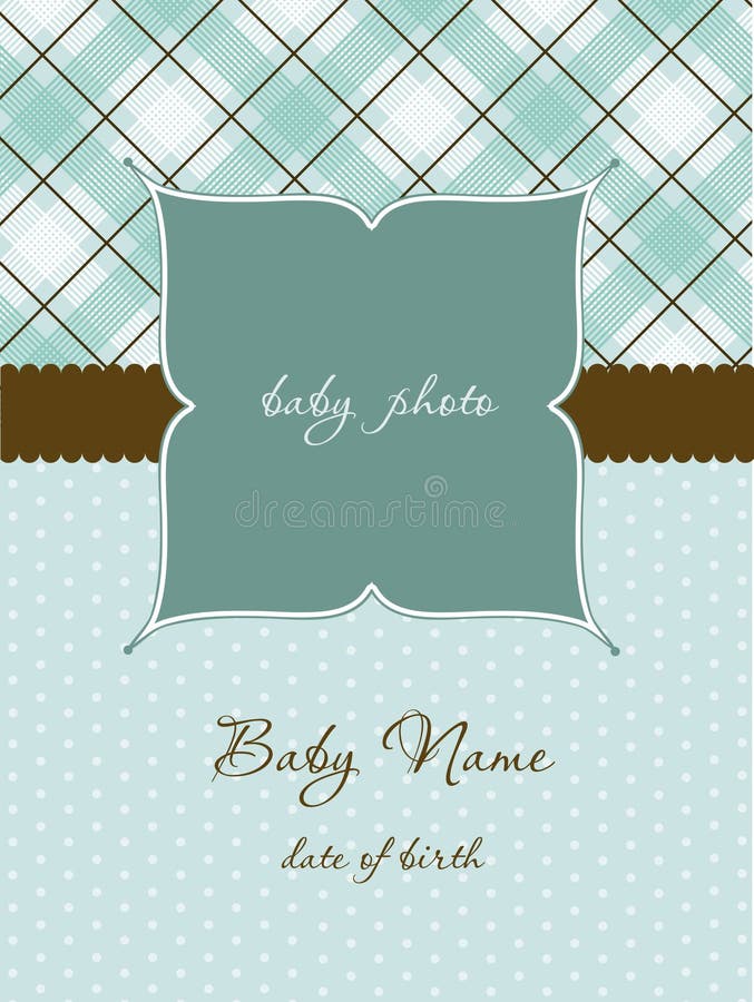 Baby Arrival Card with Photo Frame. Baby Arrival Card with Photo Frame