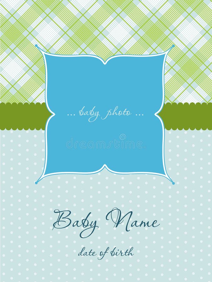 Baby Boy Arrival Card with photo Frame. Baby Boy Arrival Card with photo Frame