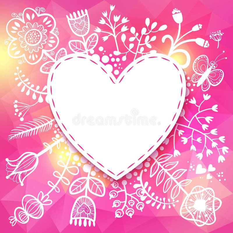 Flower Heart frame. Vector illustration, can be used as creating card, wedding invitation, birthday, valentine's day and other holiday and summer or spring background. Flower Heart frame. Vector illustration, can be used as creating card, wedding invitation, birthday, valentine's day and other holiday and summer or spring background.