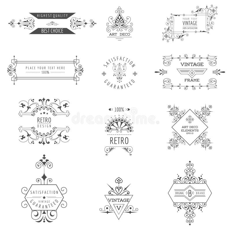 Art Deco Vintage Frames and Design Elements - in vector. Art Deco Vintage Frames and Design Elements - in vector