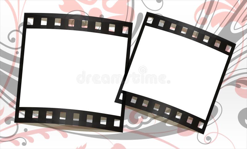 Cute film frames in floral background. Cute film frames in floral background