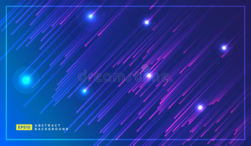 Раскосные линии вектора падая с накаляя светлой иллюстрацией Космос и звезды на темно-синей и пурпурной предпосылке Красивое волш иллюстрация штока